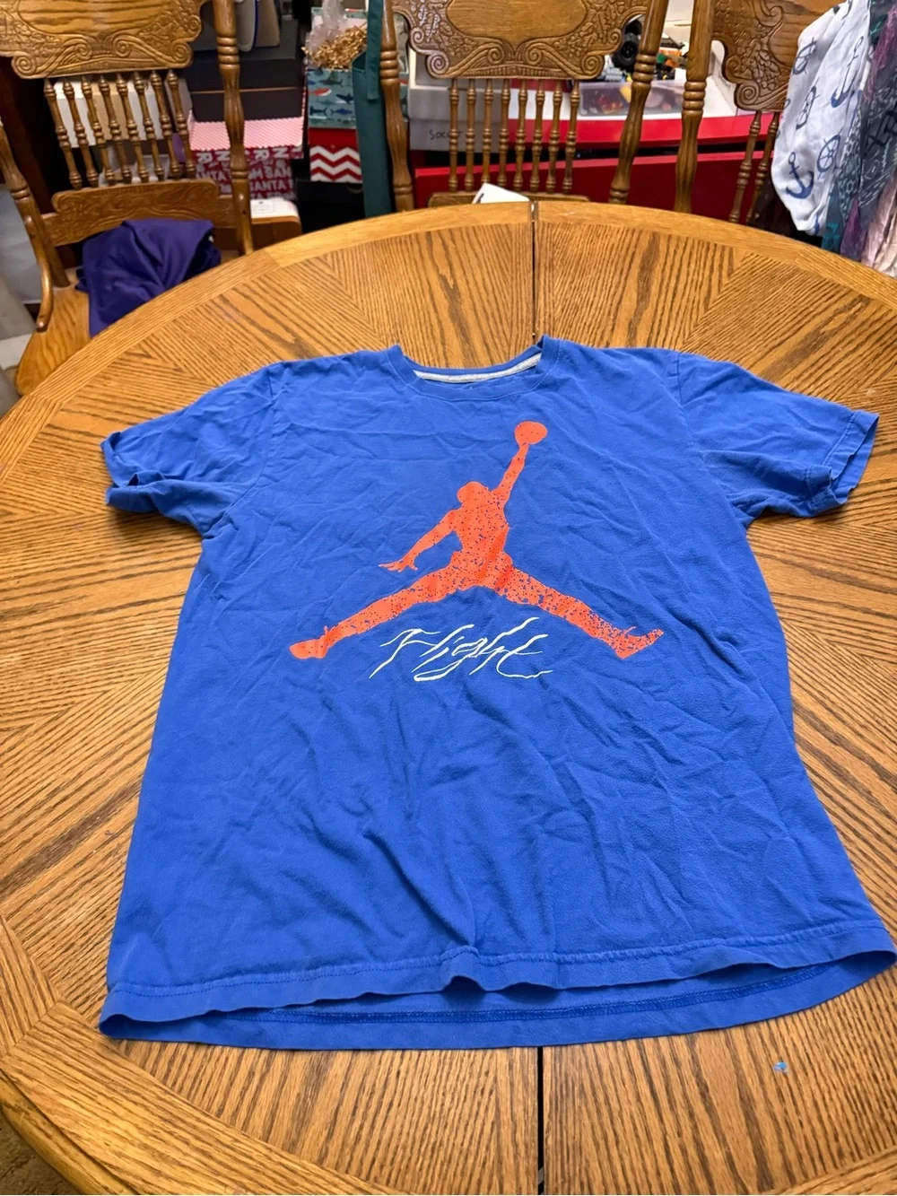 Jordan Blue Tee with Orange Jumpman Detail